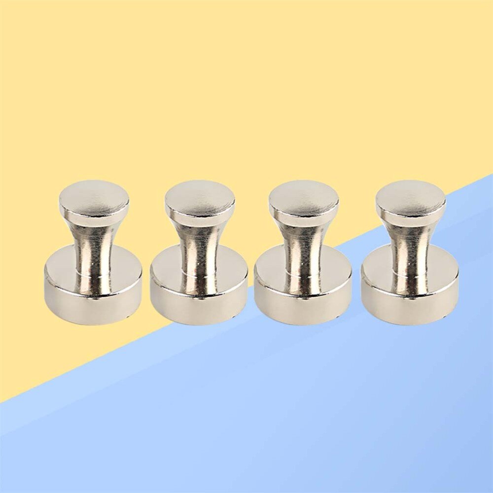 12 Pcs Steel Magnetic Push Silver Color Nickel-Plated Fridge Kitchen Magnets Locker Cool Multiuse Dry Erase Whiteboard Magnets
