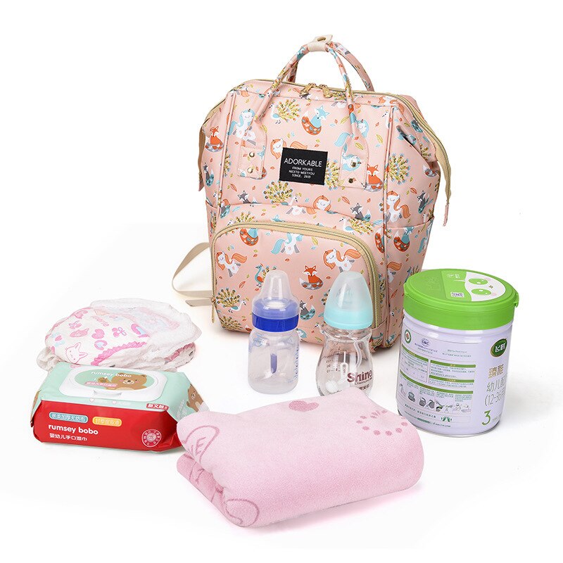 Stijl Mode Luiertas Moeder En Baby Rugzak Mode En Persoonlijkheid Gedrukt Hand Grote Capaciteit Schouder Kraam Tas