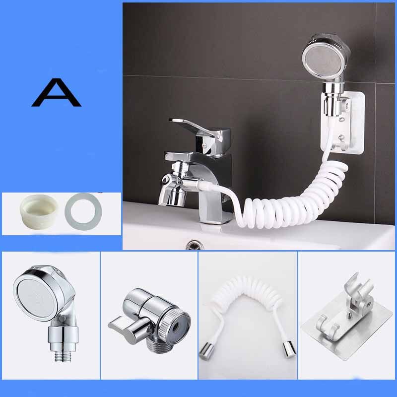 Faucet Shower Set Adjustable Detachable Sink Shower Extension Head Set Quick Connect Faucet Hand Extender for Home Bathroom