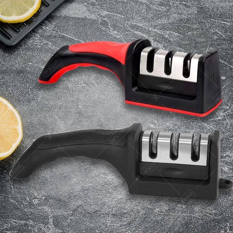 Messenslijper Slijpsteen Slijpen Professionele multifunctionele 3-traps keramische slijper voor keukenmes met antislipbasis