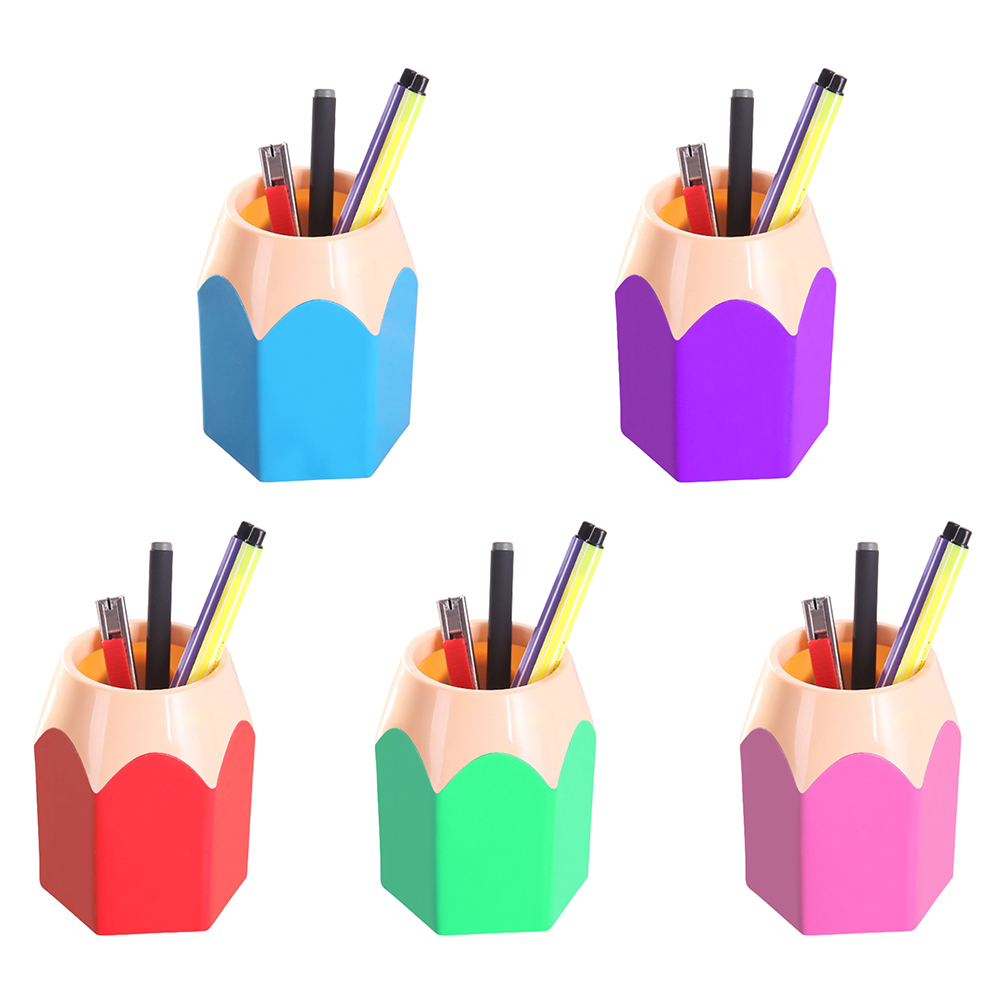 1 Uds Mini lapicero de oficina, florero de almacenamiento para estudiante, vaso de de papelería, estuche de brocha de maquillaje: random color 1pcs