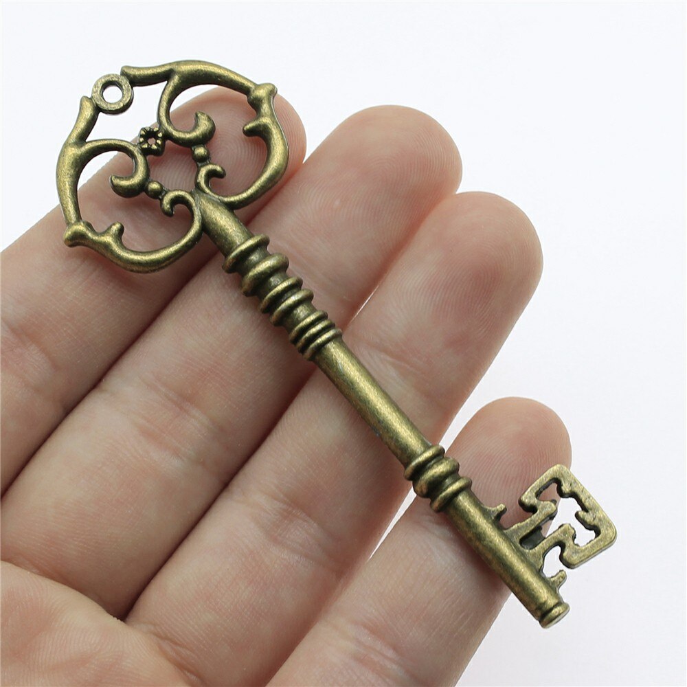 2 Stuks Grote Sleutel Hanger Charms Antiek Brons Kleur Key Charms Sieraden Diy Vintage Key Bedels Voor Armband Maken: A10810-82x31mm