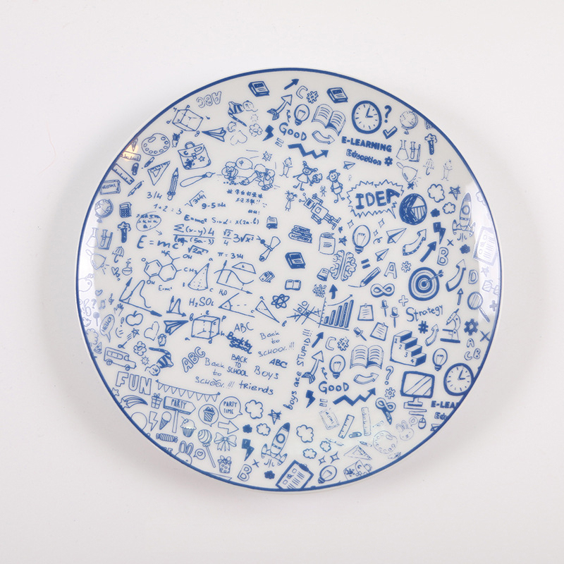 20cm Jingdezhen Blue And White Porcelain Disc Household Dish Flower Pattern Ceramica Plate The Dishes Dish Tableware Suit: 8 Cun Shallow Plate