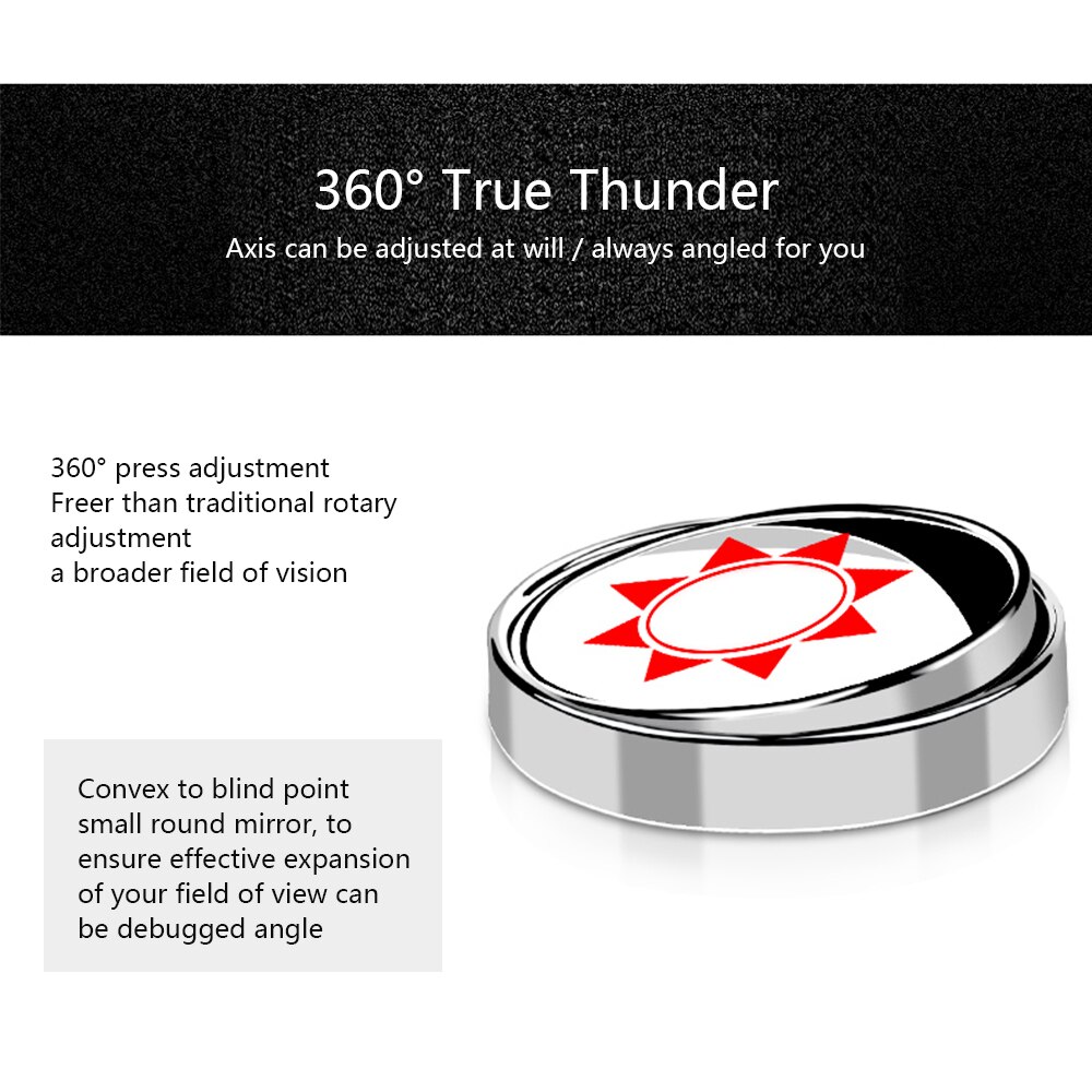 360 grados pulsador giratorio espejo retrovisor redondo retrovisor reverso asistencia convexa espejo de punto ciego accesorios de automóvil
