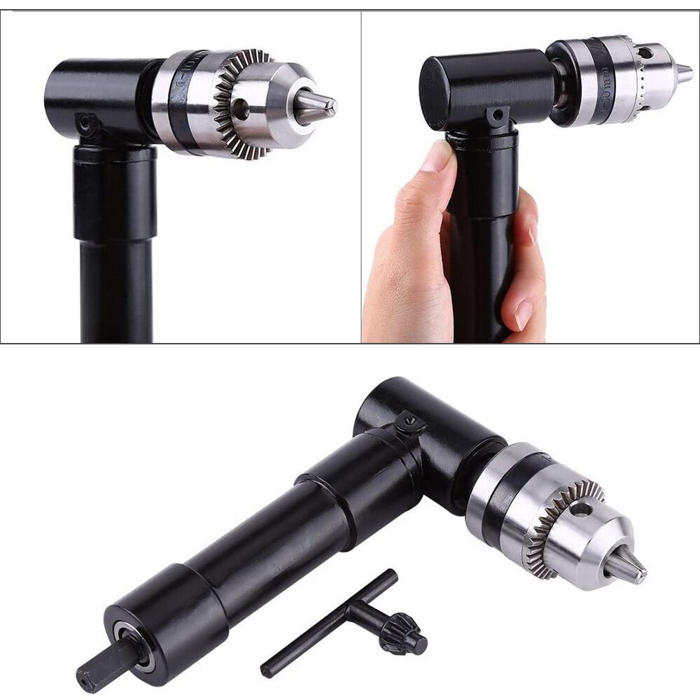 Right Angle Drill Adapter, Right Angle Bend Extension Chuck 90 Degree Drill Attachment Adapter Power Electric Drill Tool