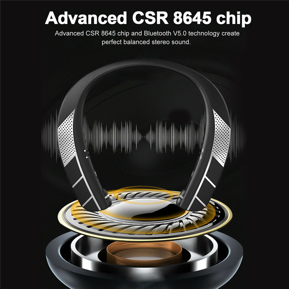 Lz -6 trådløse øretelefoner bluetooth 5.0 nakkebøyle headset ørepropper med høyttaler hodetelefoner vanntett sportsheadset med mikrofon