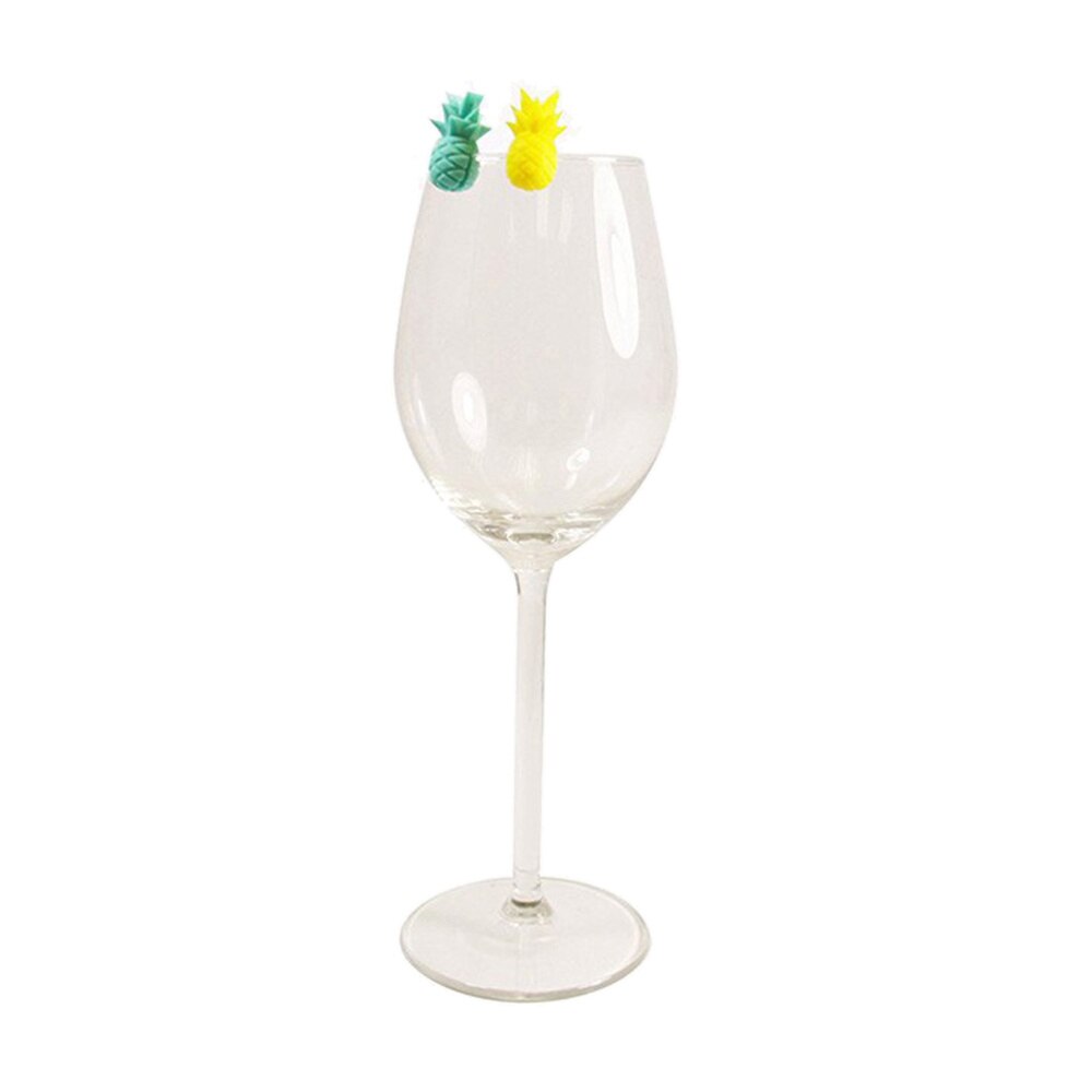 12Pcs Ananas Vorm Wijnglas Markers Siliconen Wijn Identifier Drinkbeker Sign (6 Kleuren)