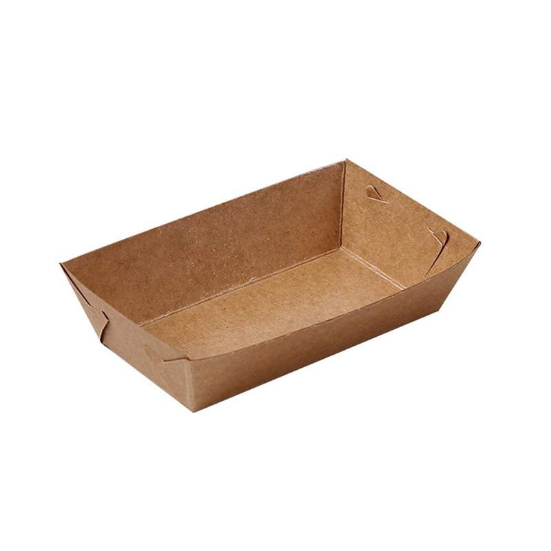 30pcs Packing Box Boat Shaped Disposable Kraft Paper Packing Tray Food Packing Box Packing Case For Shop Store Wedding Party