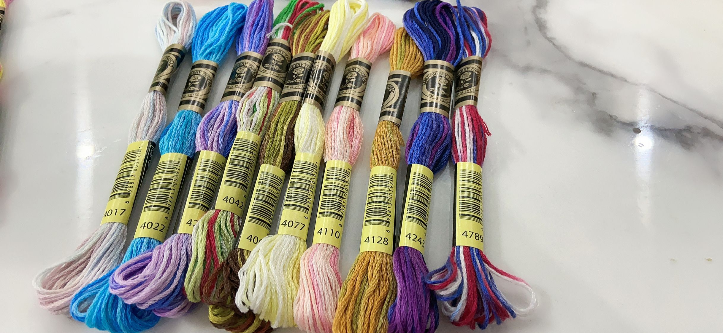 Variegated Cotton Embroidery Floss 6 strands 8 meters /pcs Color Variation Cross stitch Thread 41 DMC Colors in 4 Sets