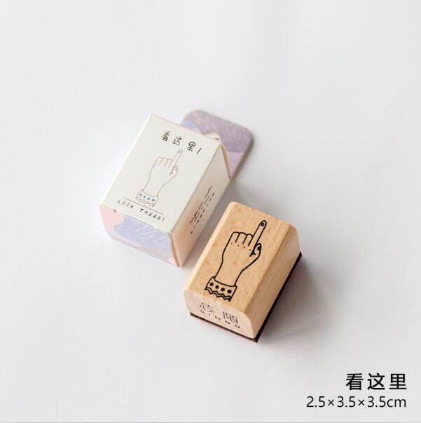 Sello de goma de madera para decoración de series de gestos Vintage de XINAHER, sellos para álbum de recortes, papelería, sello estándar para manualidades DIY: D