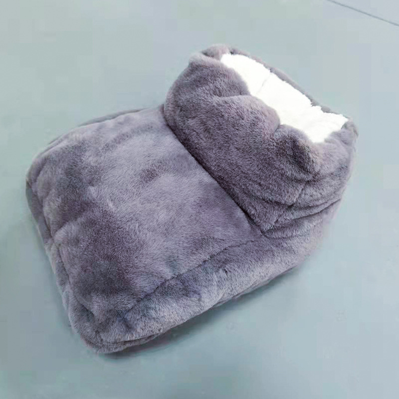 Usb Voet Warmer Koorts Winter Foot Warmer Artefact Thuis Pure Kleur Imitatie Konijnenbont Wasbare Elektrische Verwarming Schoenen: 11