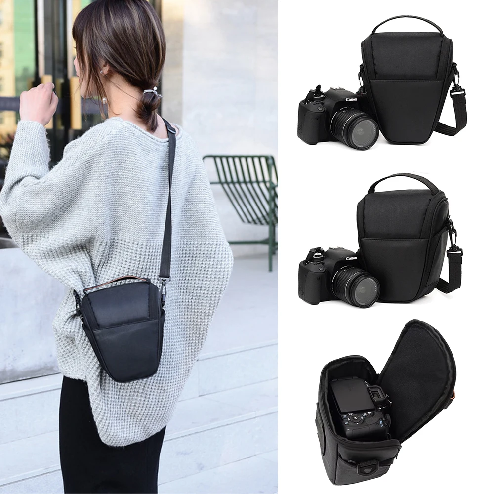 Kompaktowa torba na lustrzankę cyfrową typu crossbody - wodoodporna nylonowa torba na sprzęt do mikroobiektywu z pojedynczym obiektywem ‌ ‌
