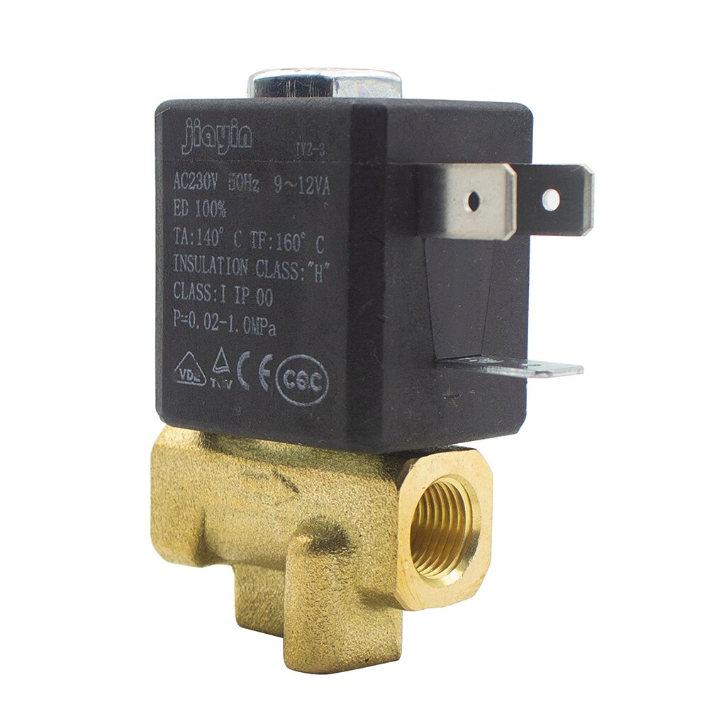 Jiayin JYZ-3 normalmente cerrado 2/2 vías 3mm rosca interna de acción directa AC 230V G1/8 "válvula solenoide de agua de vapor de latón