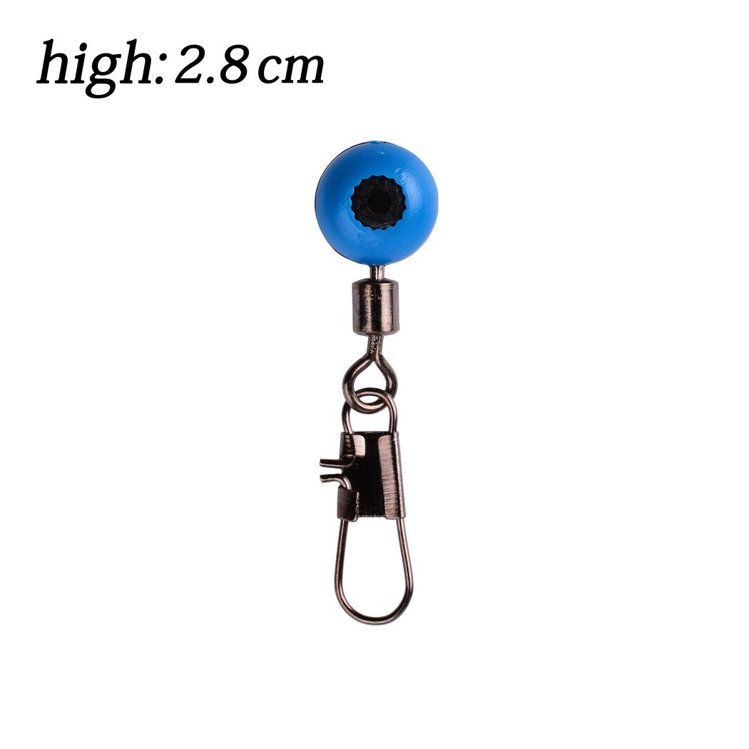 20 stk / parti fiskesnøre krog drejelige skaft klip stik lås snap hav plads bønner lokke fiskekrog stik drejelig: Blå s