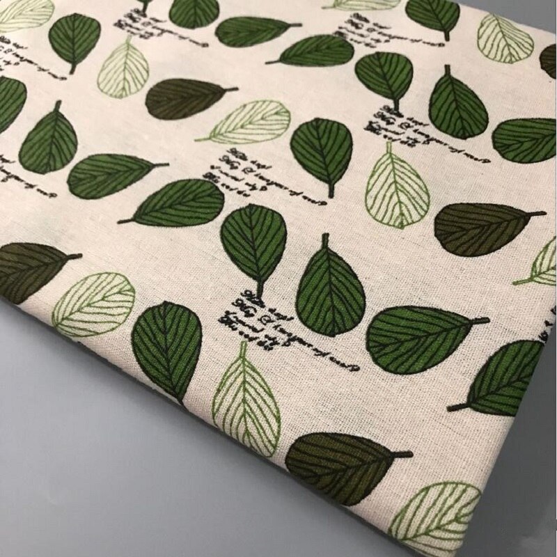 Tecido de algodão de linho impresso folha resistente à abrasão impresso algodão linho estofando material manual de costura casa têxtil pano
