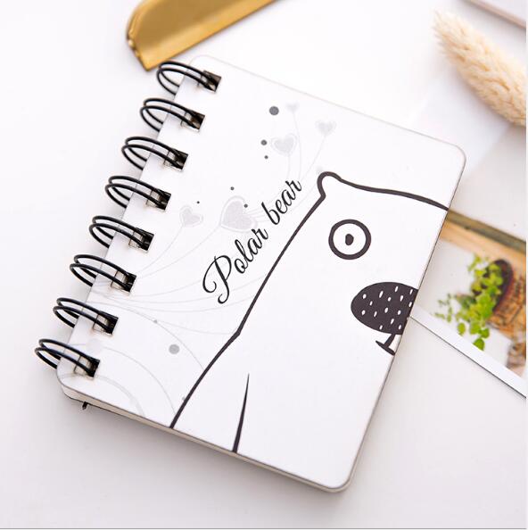 1 Piece Kawaii Animal Pocket Coil Blank Spiral Journal Notebook Dairy Memo Small Sketch Book To Do It Study Planner: J