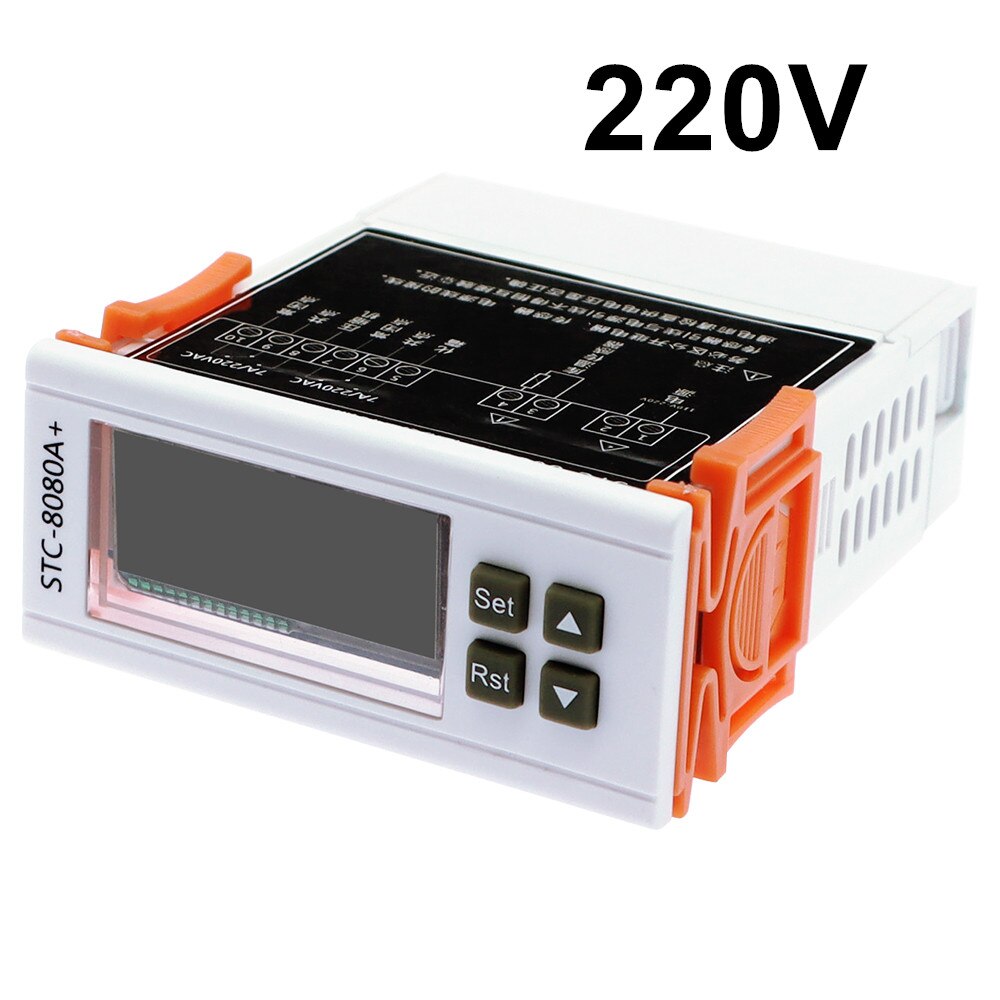 Stc -1000 8080a+  digital temperaturkontroller 12v 24v 220v automatisk timing avriming intelligent termostat alarmfunksjon 40% av: St -8080a 220v