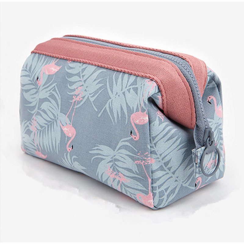 Bolso de viaje con de flamenco para mujer y niña, neceser para limpieza y belleza