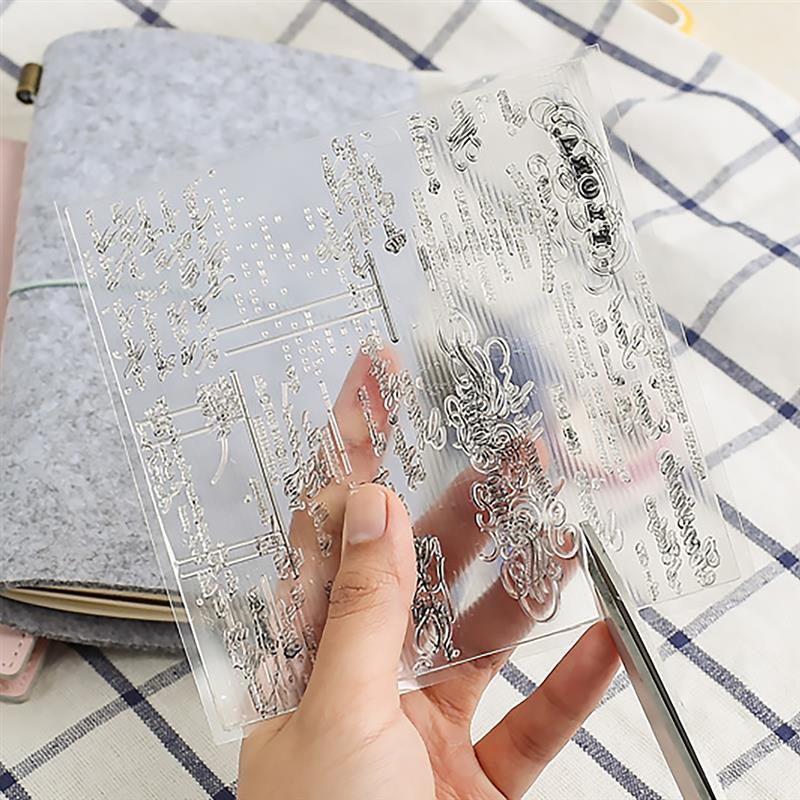 Seal PVC Transparent Stamp Plastic Embossing Sheet Stamp Decor for DIY Scrapbook Photo Album