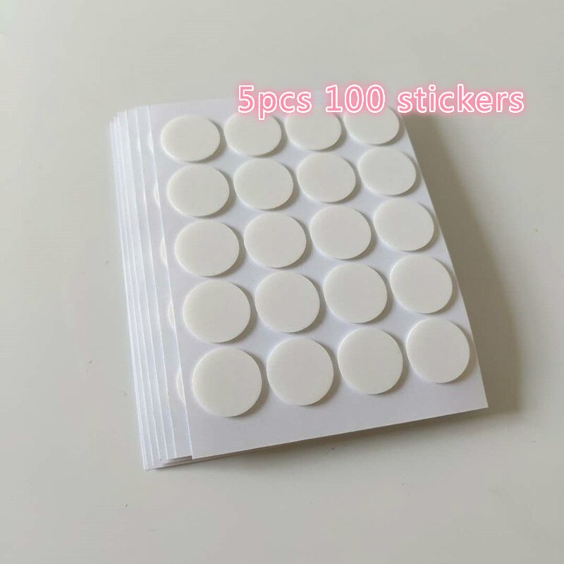 Pak Van 20/100/200 Kaarsenlont Stickers Dubbelzijdig Klevende Dots Voor Kaars Maken 20Mm 1Mm: white 5pcs