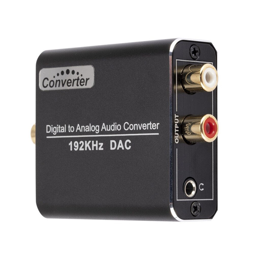 192kHz Digital to Analog Audio Converter DAC Digital Coaxial Optical Toslink to Analog 3.5mm Jack RCA (L/R) Stereo Audio Adapter