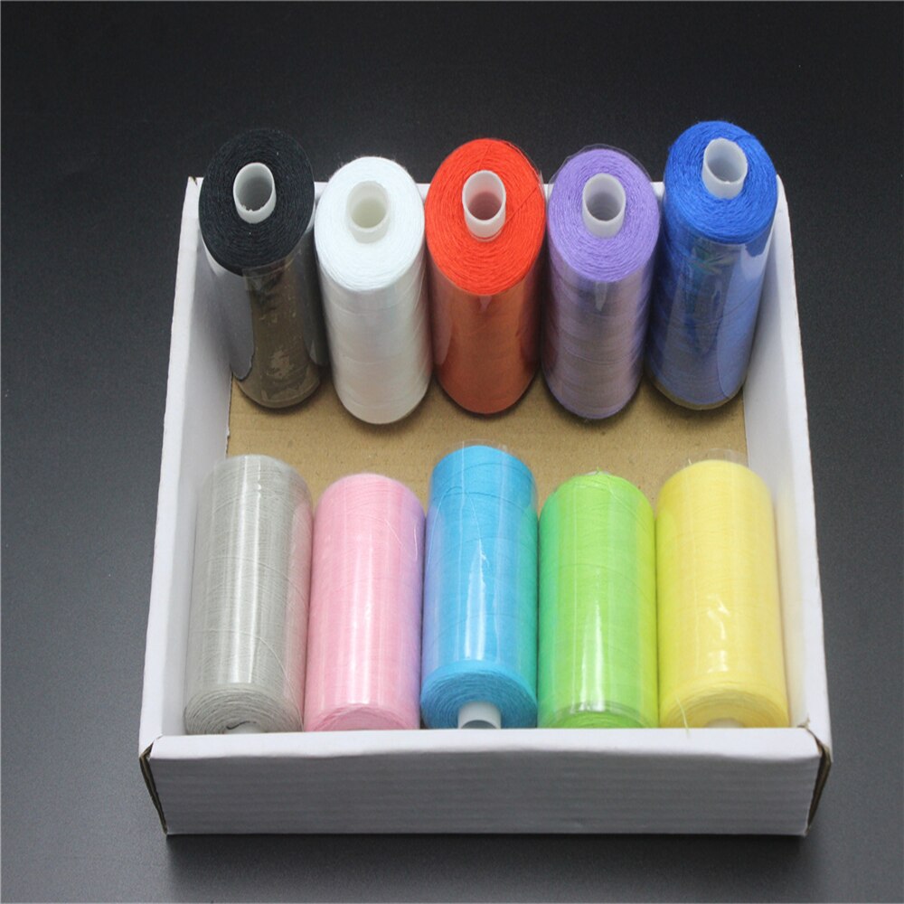 Household Sewing Thread 10 Color Thread Hand Stitch Suit 1000 Yards DIY Axis Embroidery Thread Needlework