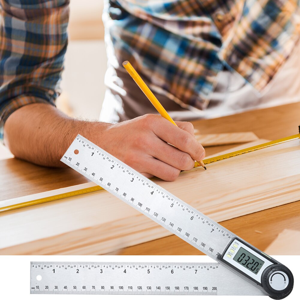 200mm Stainless Steel Digital Meter Angle Inclinometer Angle Digital Ruler Electron Goniometer Protractor Angle finder