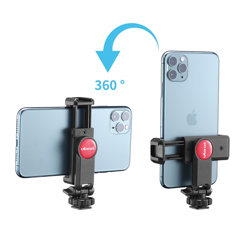 Ulanzi ST-06 Cold Shoe Phone Tripod Mount Holder Vertical Shooting Adjustable Monitor Adapter for iPhone 11 Pro Max XR Android