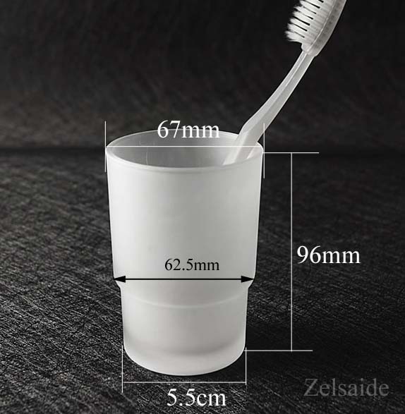 Taza de cepillo de dientes de vidrio redondo cuadrado para el hogar, baño, hotel, esmerilado o transparente: Gris claro