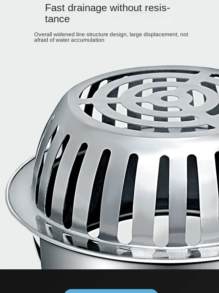 Stainless Steel Floor Drain 304 Rooftop Floor Drain Rooftop Cover Plug-in Convex Balcony Floor Drain Anti-clogging Drainage