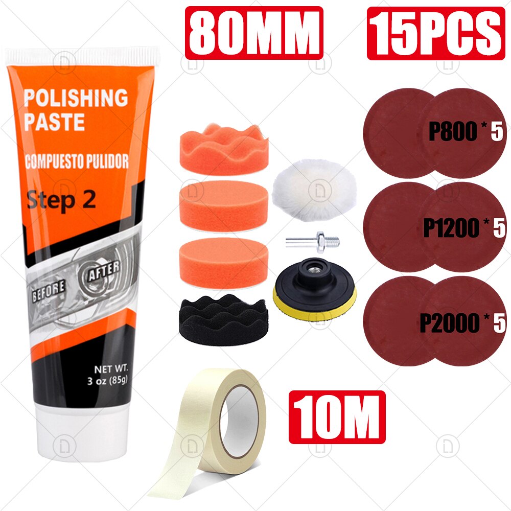 Auto Scheinwerfer Polierer Restaurator Polnischen Für Scheinwerfer Restaurierung Kit Washer Chemische Polieren Kit Wachs Für Auto Scheinwerfer: 9