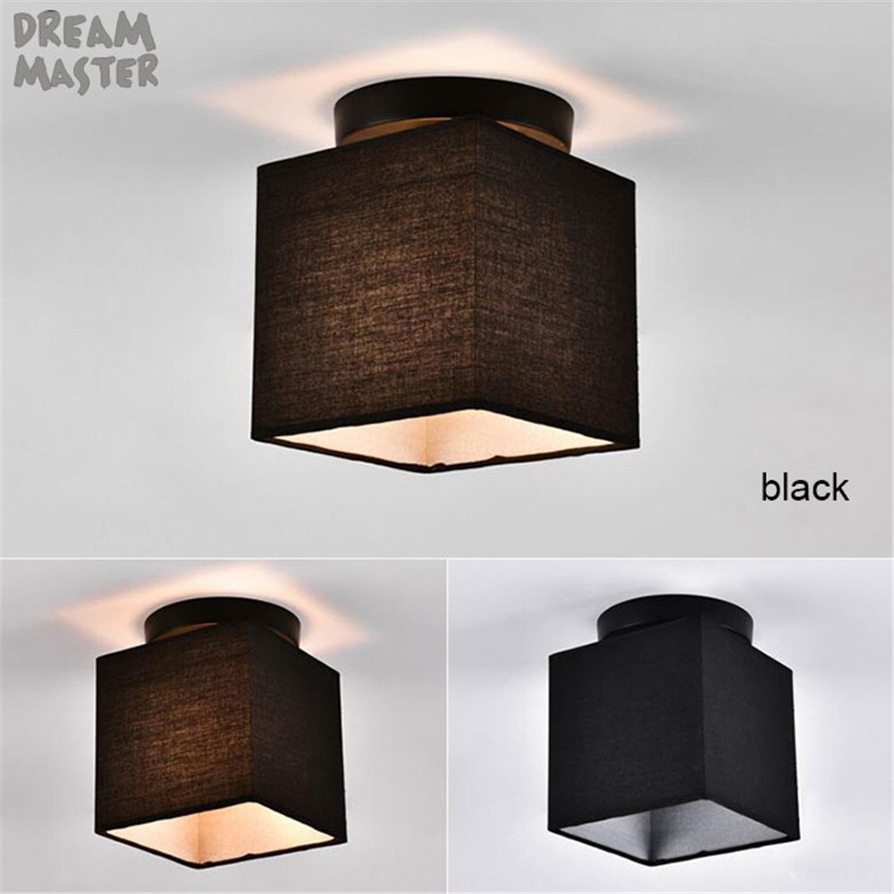 85-265V E27, lámparas de araña, arañas LED textil, tela minimalista Industrial, sombras de techo, lustre, lámpara, accesorio: black / 5W warm white bulb