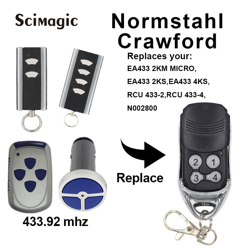 Normstahl crawford garageport fjernbetjening til  ea433 2km mikro / rcu 433-2 /  rcu 433-4 / n002800 / ea433 2ks / ea433 4ks fjernbetjening