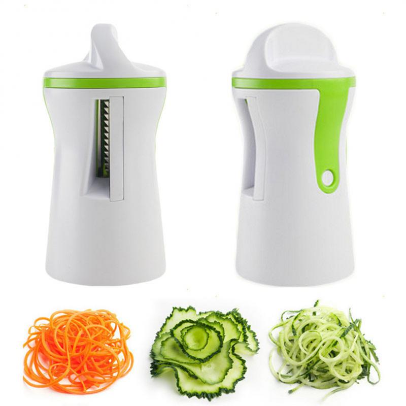 Draagbare Plantaardige Spiralizer Slicer Handheld Spiralizer Dunschiller Rvs Spiral Slicer Aardappelen Courgette Spaghetti Gereedschappen