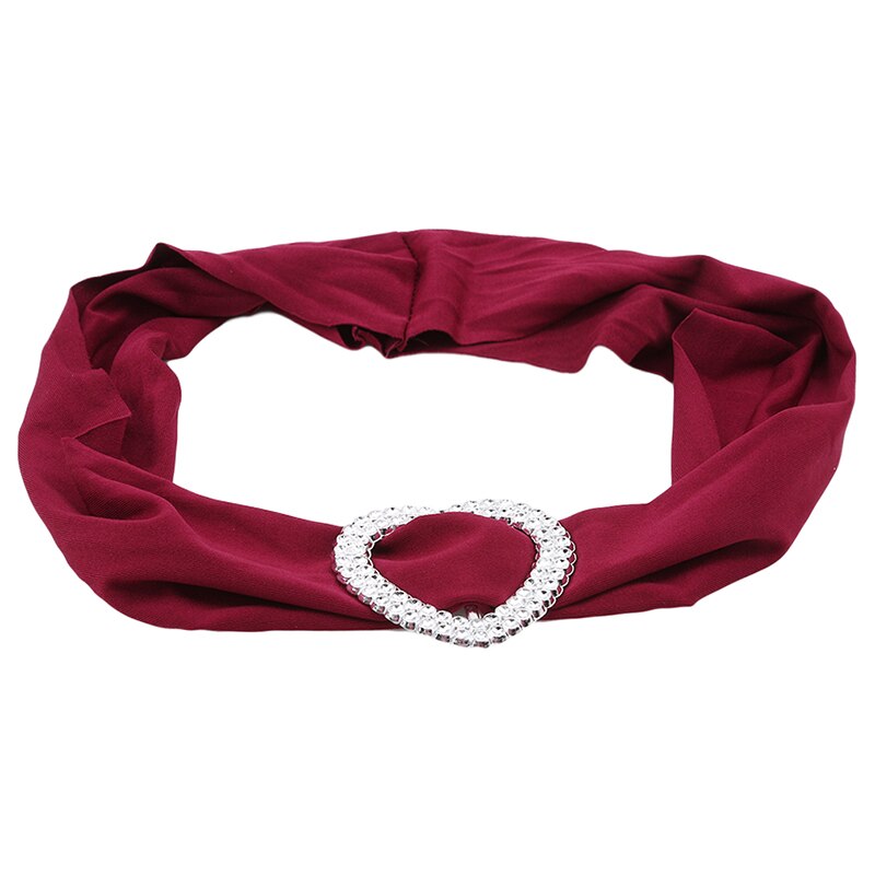 Lycra knoop stoelriem koningsblauwe spandex riem met hartvormige gesp universele lycra stoelriem bruiloftsdecoratie: Rode wijn