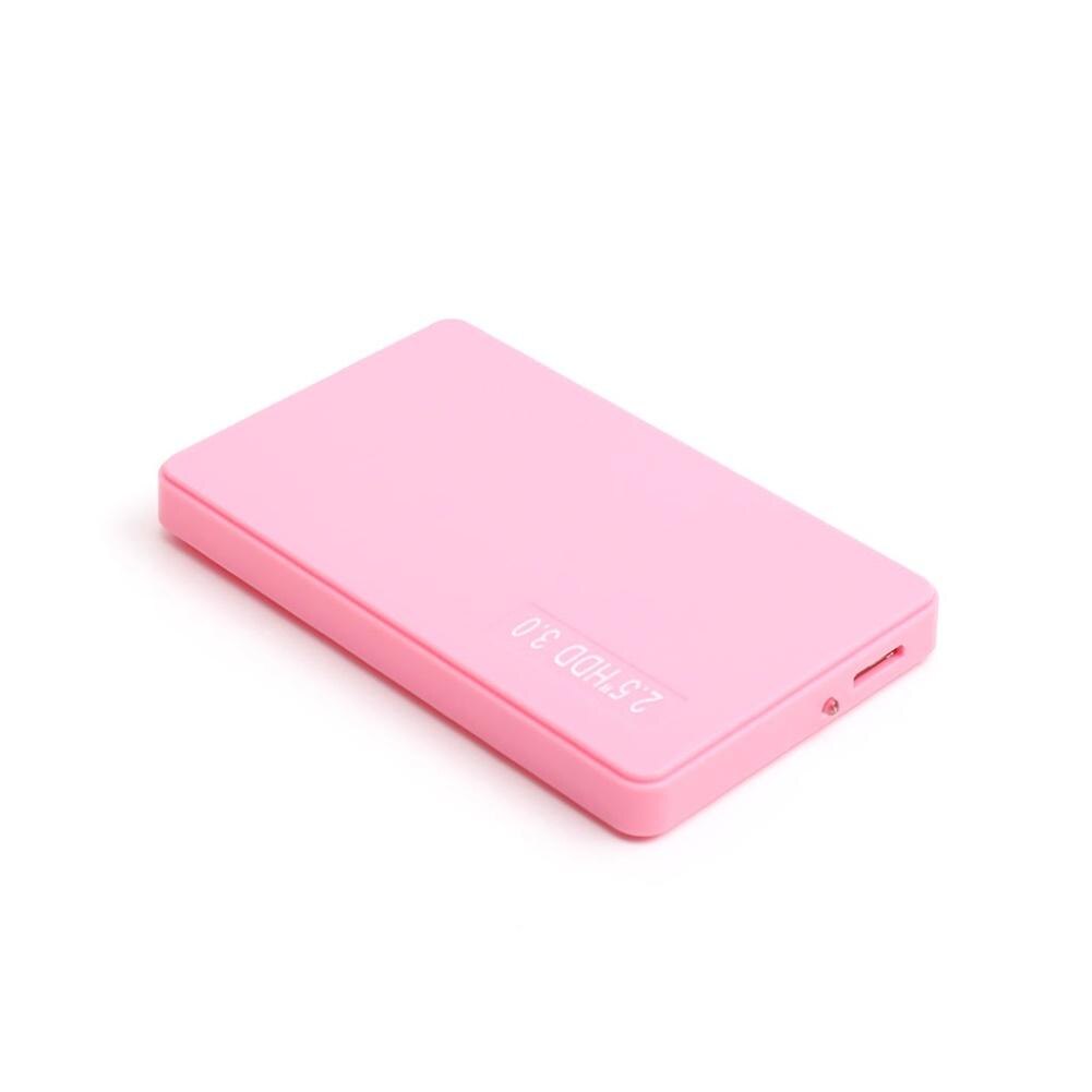 2.5 inch USB3.0 Hard Disk Box Enclosure SATA HDD SSD Mobile External Case Data Memory Expansion for Laptops: Pink