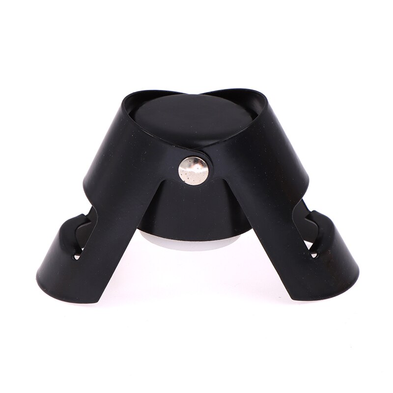 1PC Stainless Steel Bottle Cap Champagne Red Wine Silica Gel Preservation Cap Wine Stopper Kitchen Bar Tool: black