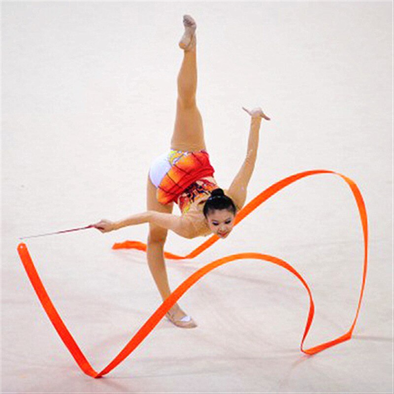 Gymnastique rythmique ruban coloré fille Ballet danse ruban enfant Maillot gymnastique entraînement juste corps artistique gymnastique Equipmet