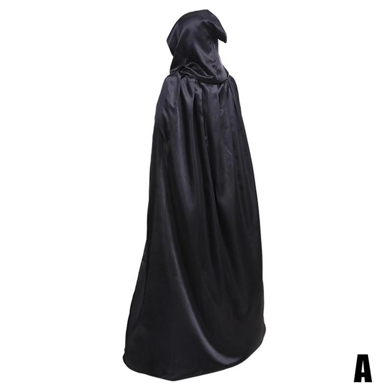 Halloween kostume død kappe voksen mandlig cos dragt vampyr heks kappe tøj magisk troldmand sort  a8 j 0: -en