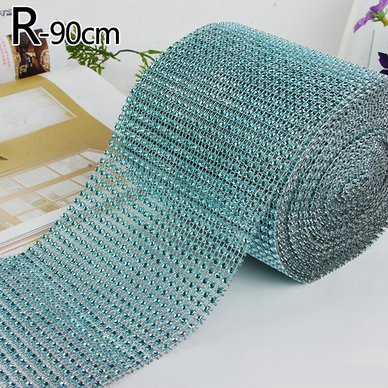 1 Roll 24 Rijen Goud Zilver Crystal Diamond Mesh Rhinestone Lint Voor Verjaardag Bruiloft Diy Decoratie Cake Wrap Crystal Tulle: R