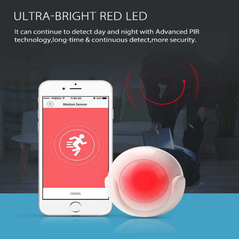 Détecteur de mouvement PIR WiFi intelligent, détecteur de maison intelligent Compatible IFTTT pour commande vocale, sans Hub
