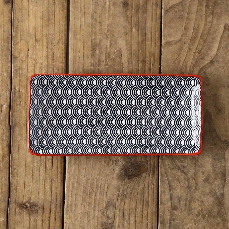 10 tuuman lasituksenalaiset keraamiset astiat ravintola suorakaiteen muotoiset sushilautaset kotiin jälkiruokakakku tasainen tarjotin 25 x 12cm: R