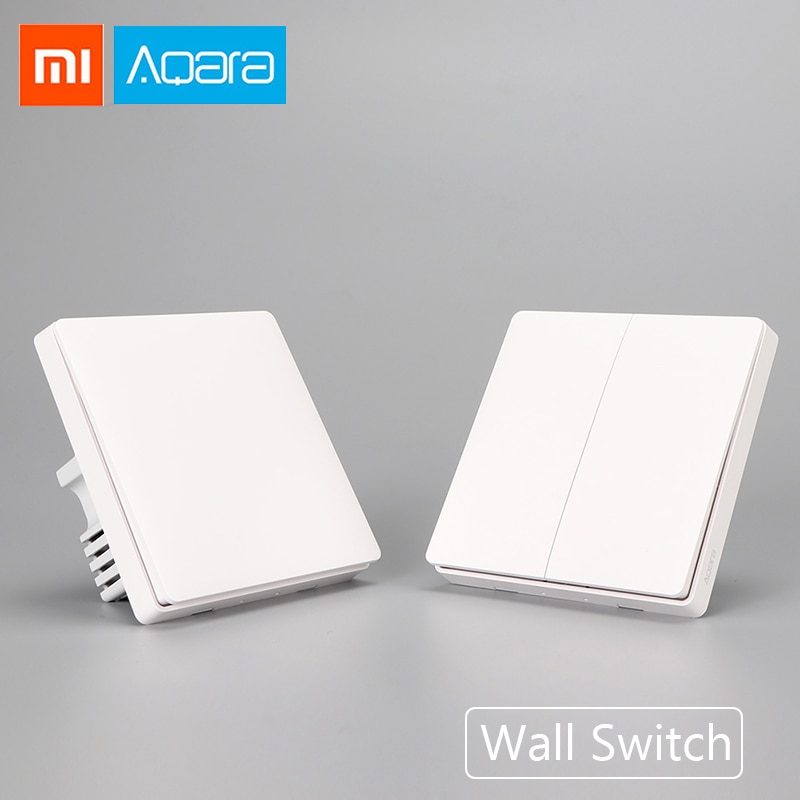 Aqara Smart Light Control Fire Wire Zero Line Double Single Key Button ZiGBee Wall Switch 2 Version for xiaomi Mijia APP Control