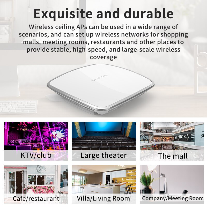 IP-COM W40AP Innen Decke kabellos Wifi AP 11n 300Mbps Zugriff Punkt PoE Wifi Verstärker Gesamte Abdeckung hoch gewinnen Antenne