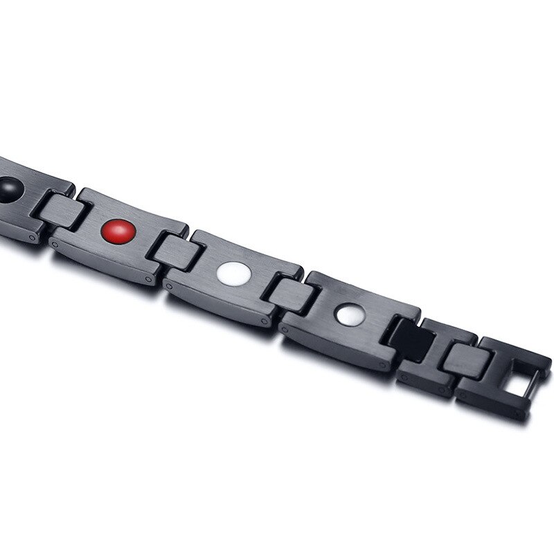 Bracelet d'équilibre énergétique Tourmaline en Fiber de carbone pour hommes bijoux de soins de santé hologramme Germanium Bracelets de thérapie magnétique guérison
