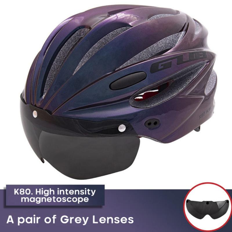 Casco de ciclismo magnético GUB K80 PLUS, Goggles17, agujeros moldeados integralmente, 58-62cm, Casco de bicicleta de carretera aerodinámico para MTB,: 08