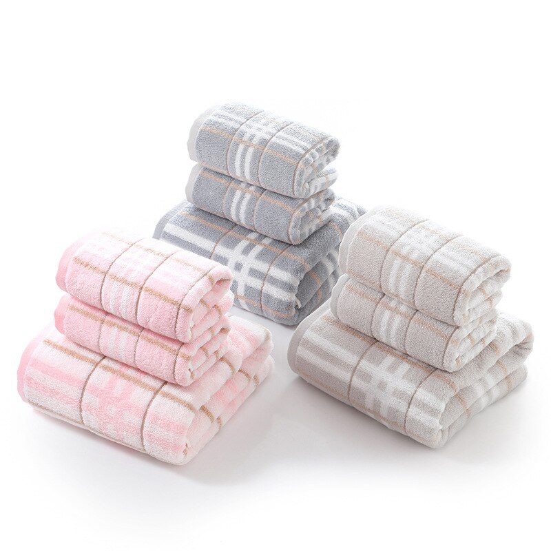100% Katoen 3Pcs Handdoek Set Roze Handdoek Badhanddoeken Voor Volwassenen Katoenen Grote Badkamer Set