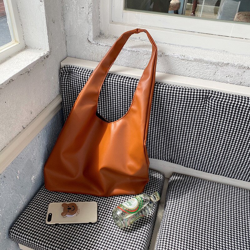 Stor kapacitet kvinder skuldertasker kvindelige shopper tasker årsag damer håndtasker softpu læder store totes sort