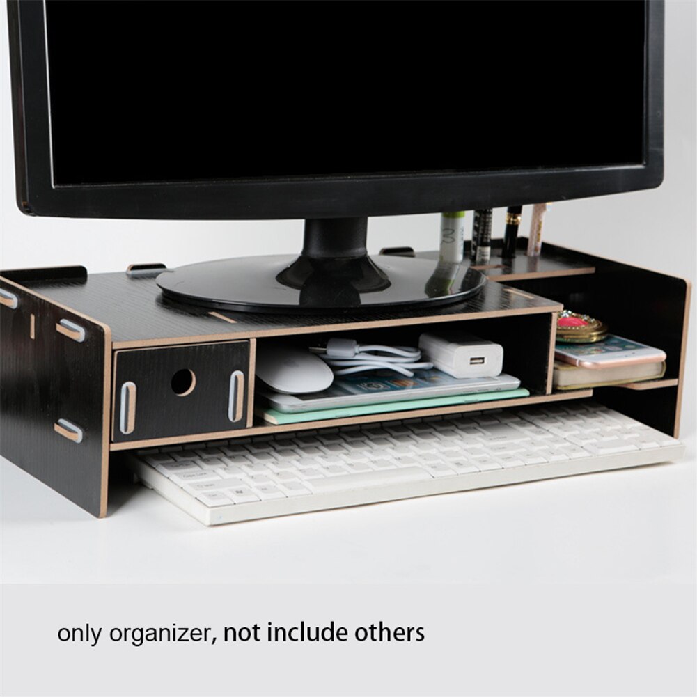 DIY Wooden Computer Monitor Riser Table Organizer Desktop Keyboard Organizer Storage Monitor Organizer Rack: B3