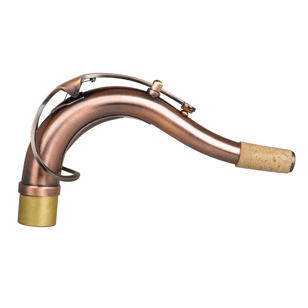 Bb Tenor Saxofoon Messing Gelakt Gold Bend Hals B Platte Sax Houtblazers Instrument: Red copper